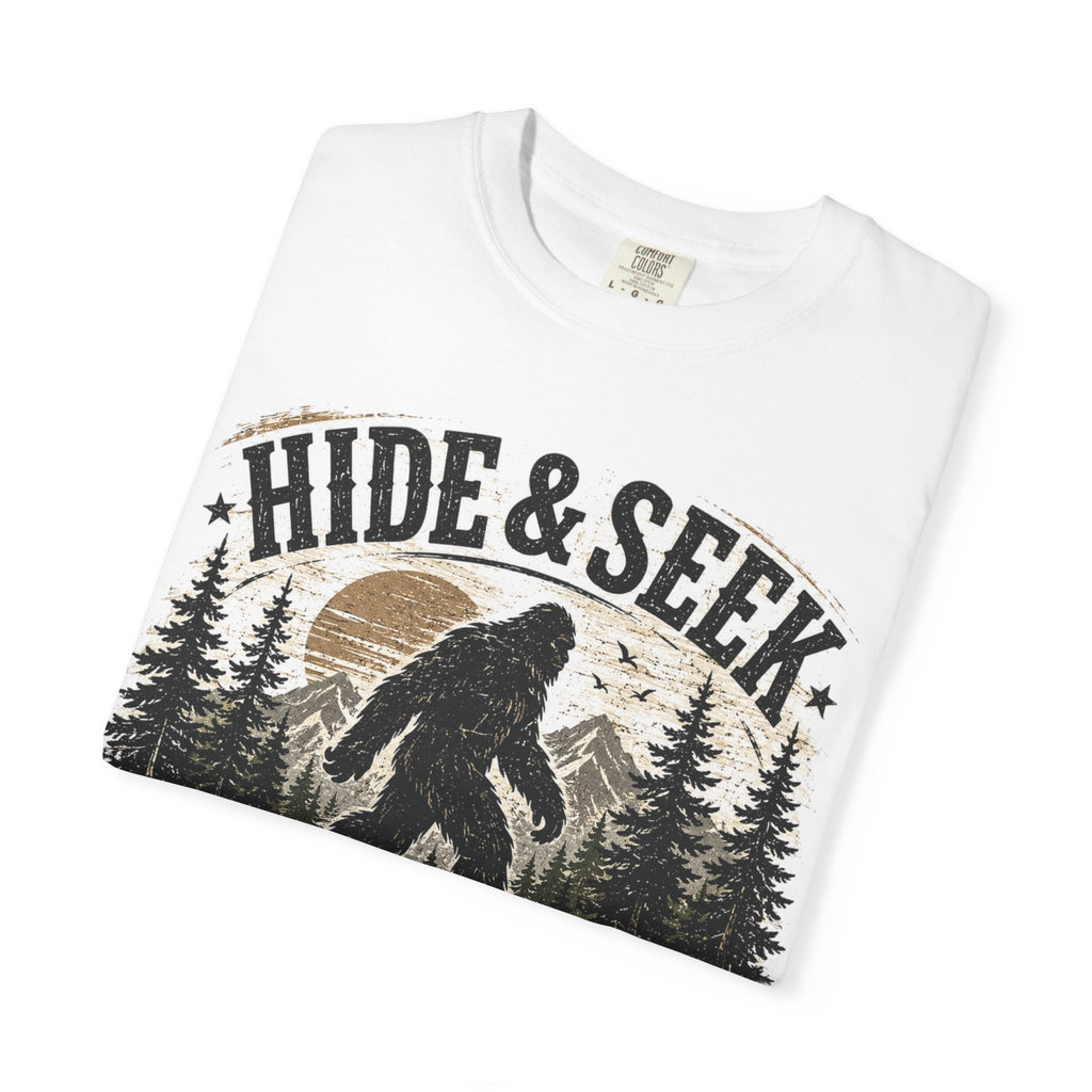 Hide & Seek Champion T-Shirt — Bigfoot Sasquatch Graphic Tee