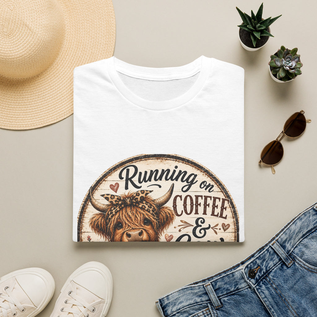 Running on Coffee & Cow Kisses - Unisex Softstyle T-Shirt
