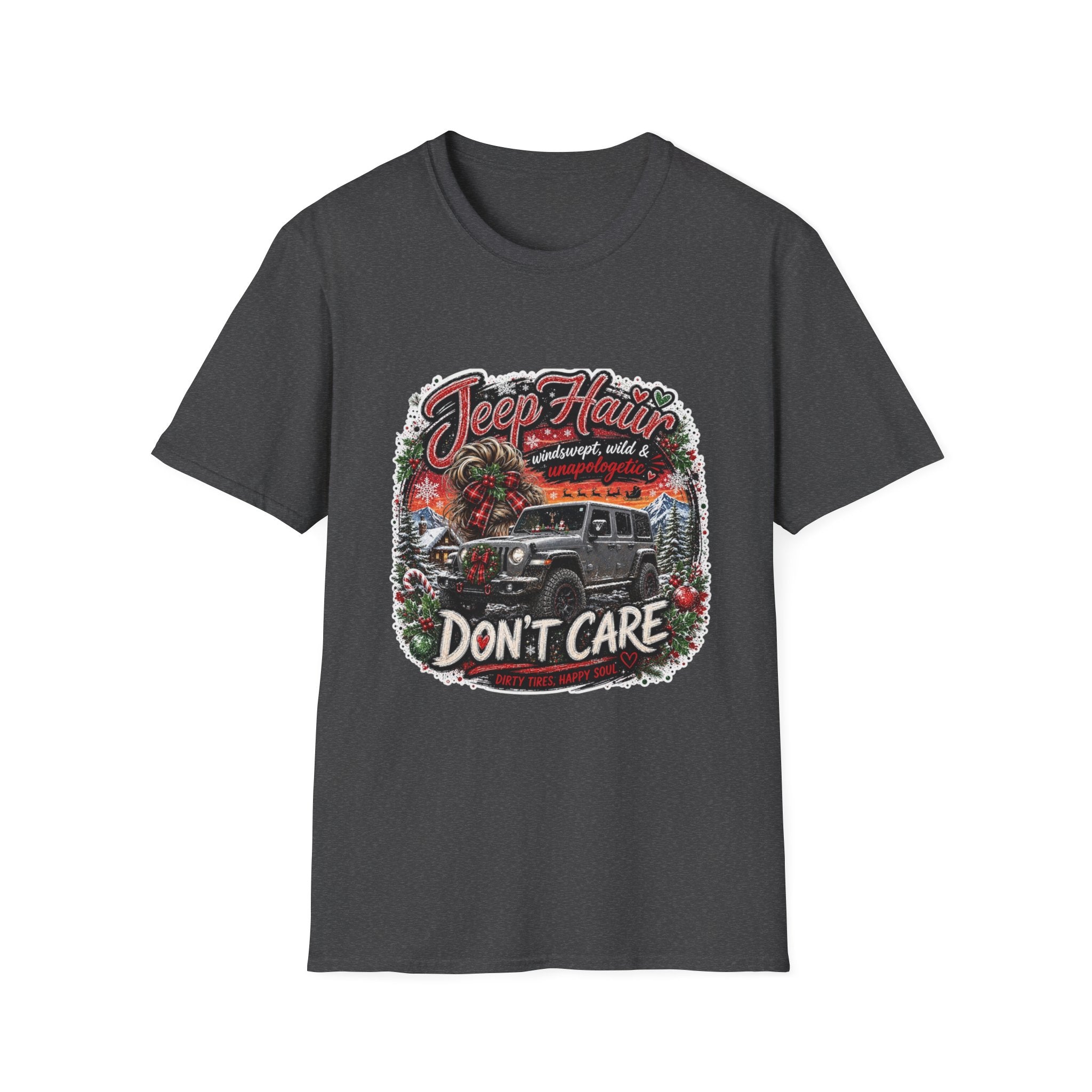 Jeep Hair Don’t Care T‑Shirt — Vintage Off‑Road Adventure Graphic Tee