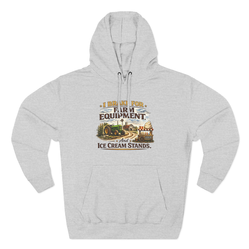 Farm Equipment & Ice Cream Stands Hoodie - Vintage Country Farming Graphic Hoodie