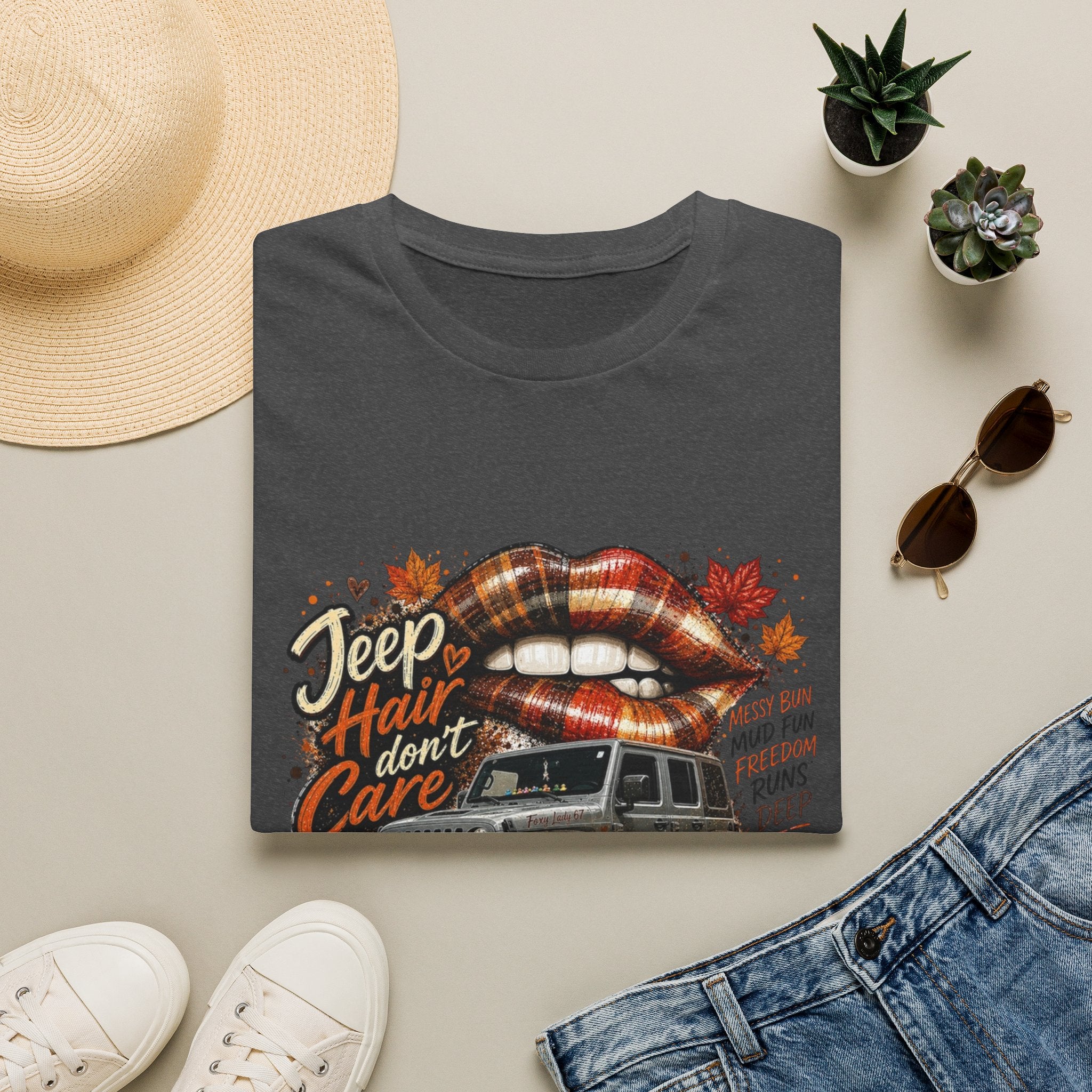 Jeep Hair Don't Care T‑Shirt — 'Just a Girl, Long Way Home' Adventure Graphic Tee