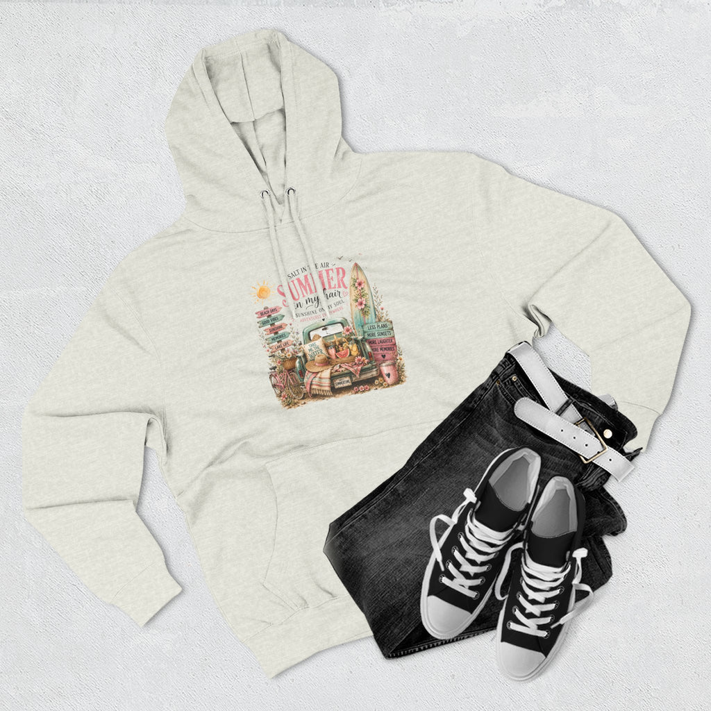 Salt in the Air Summer In my Hair - Women's Pull Over Hoodie
