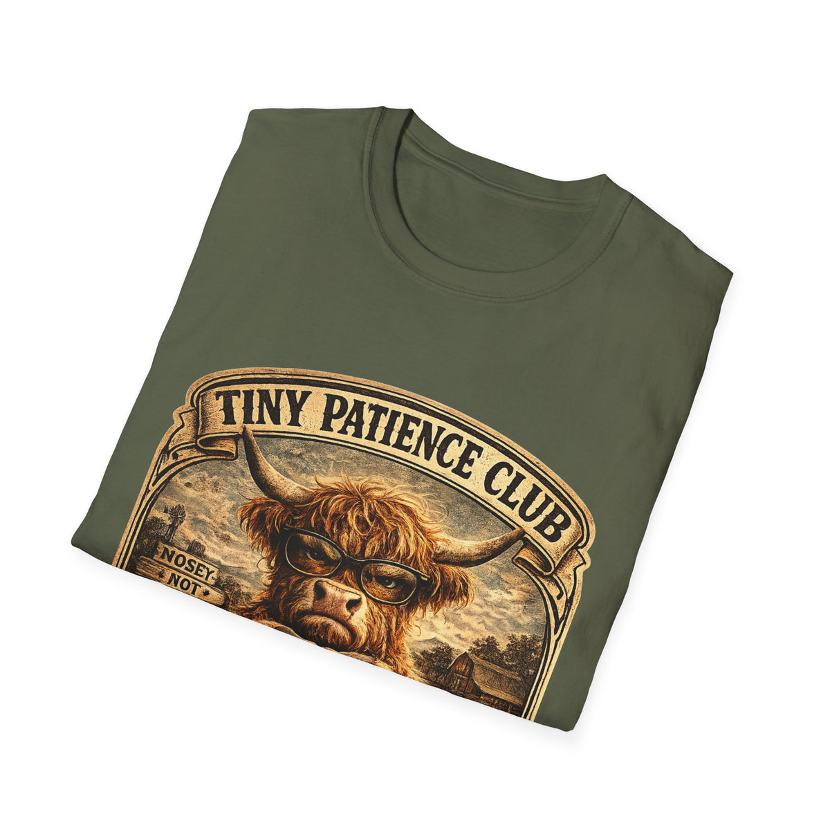 Tiny Patience Club Highland Cow Unisex Softstyle T-Shirt