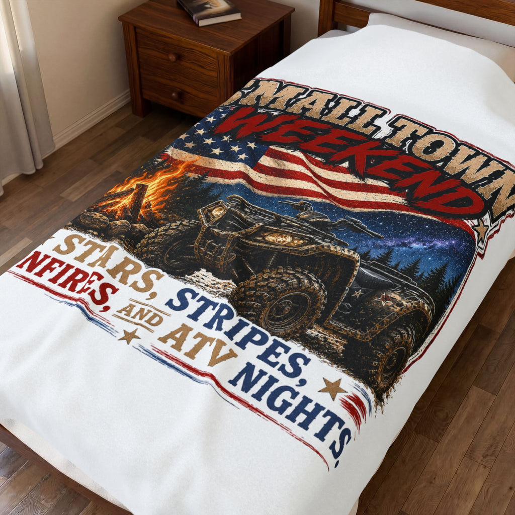 Small Town Weekend Velveteen Plush Blanket