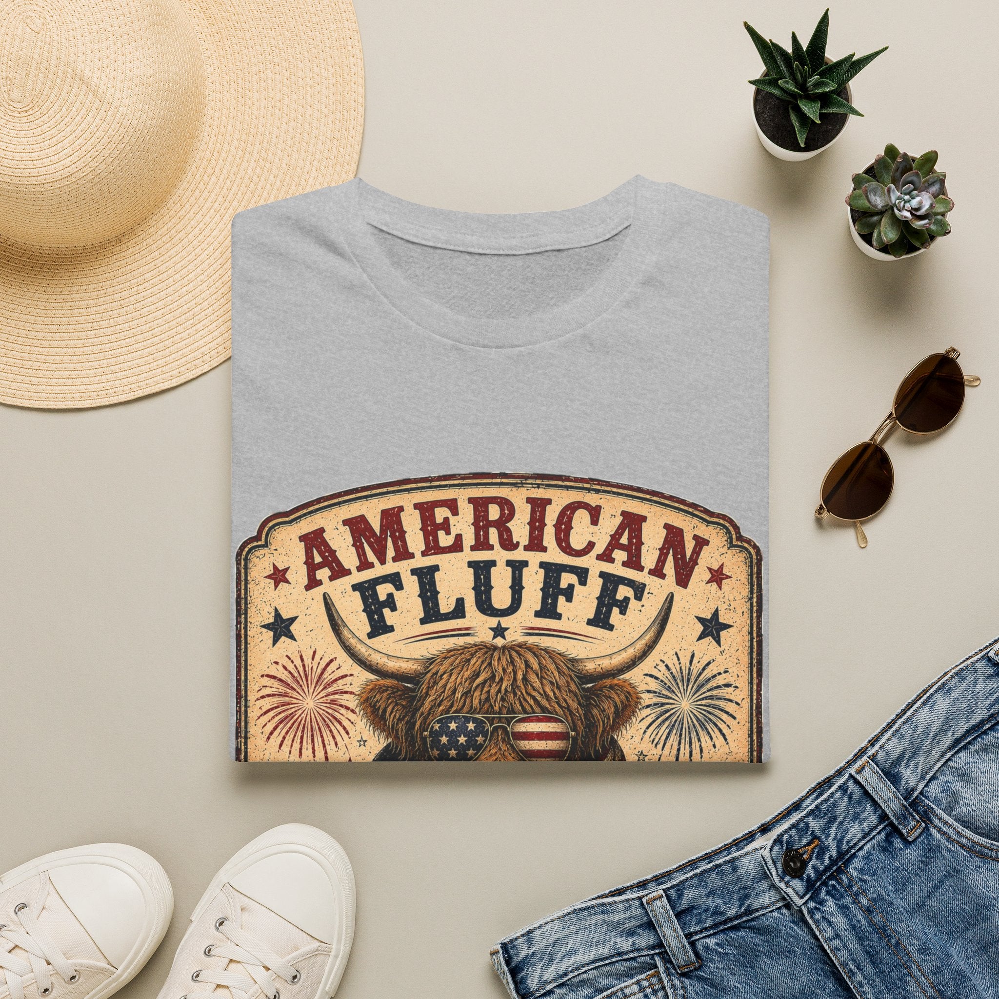 American Fluff Highland Cow Unisex Softstyle T-Shirt