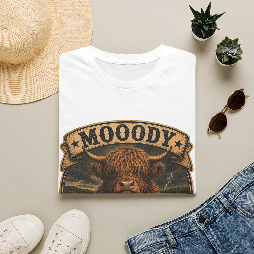 Moody Today's Forecast Highland Cow Unisex Softstyle T-Shirt