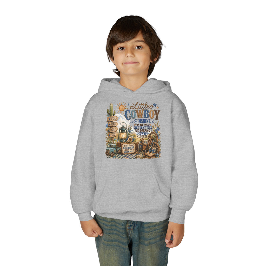 "Little Cowboy" Western Sunshine Graphic Sweatshirt - Youth Hoodie