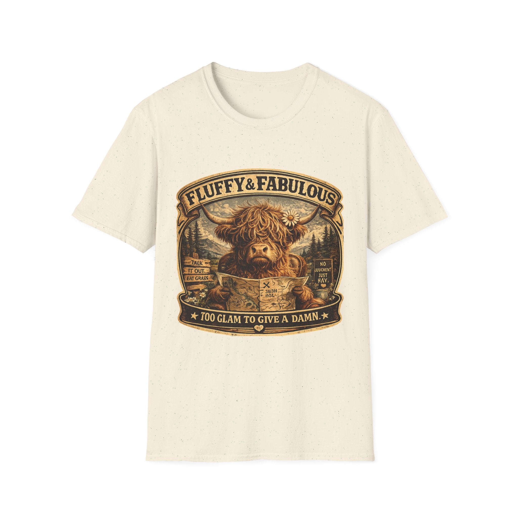Fluffy & Fabulous Highland Cow Unisex Softstyle T-Shirt