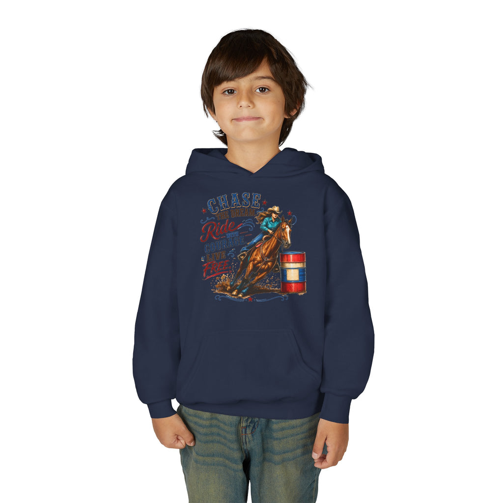 Chase the Dream with Courage Youth Heavy Blend Hooded Sweatshirt