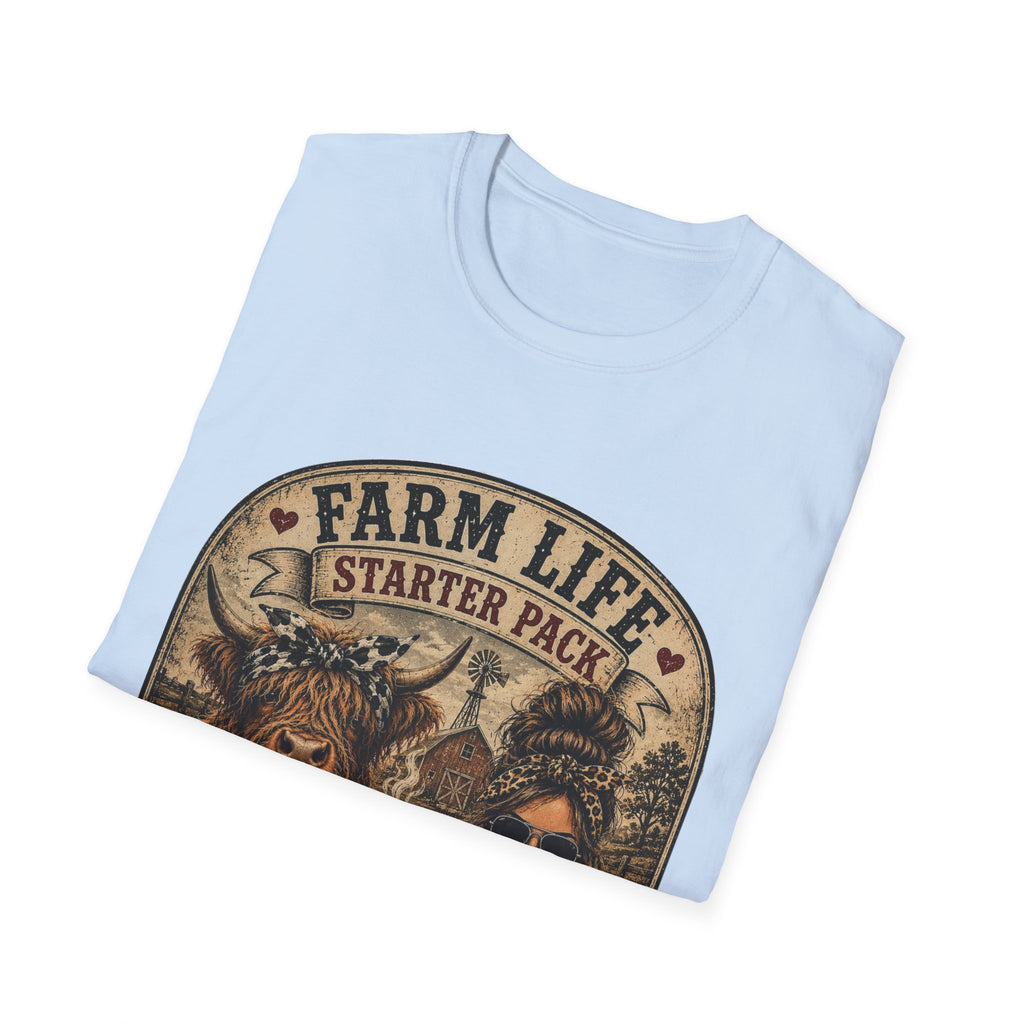Farm Life Highland Cow Unisex Softstyle T-Shirt