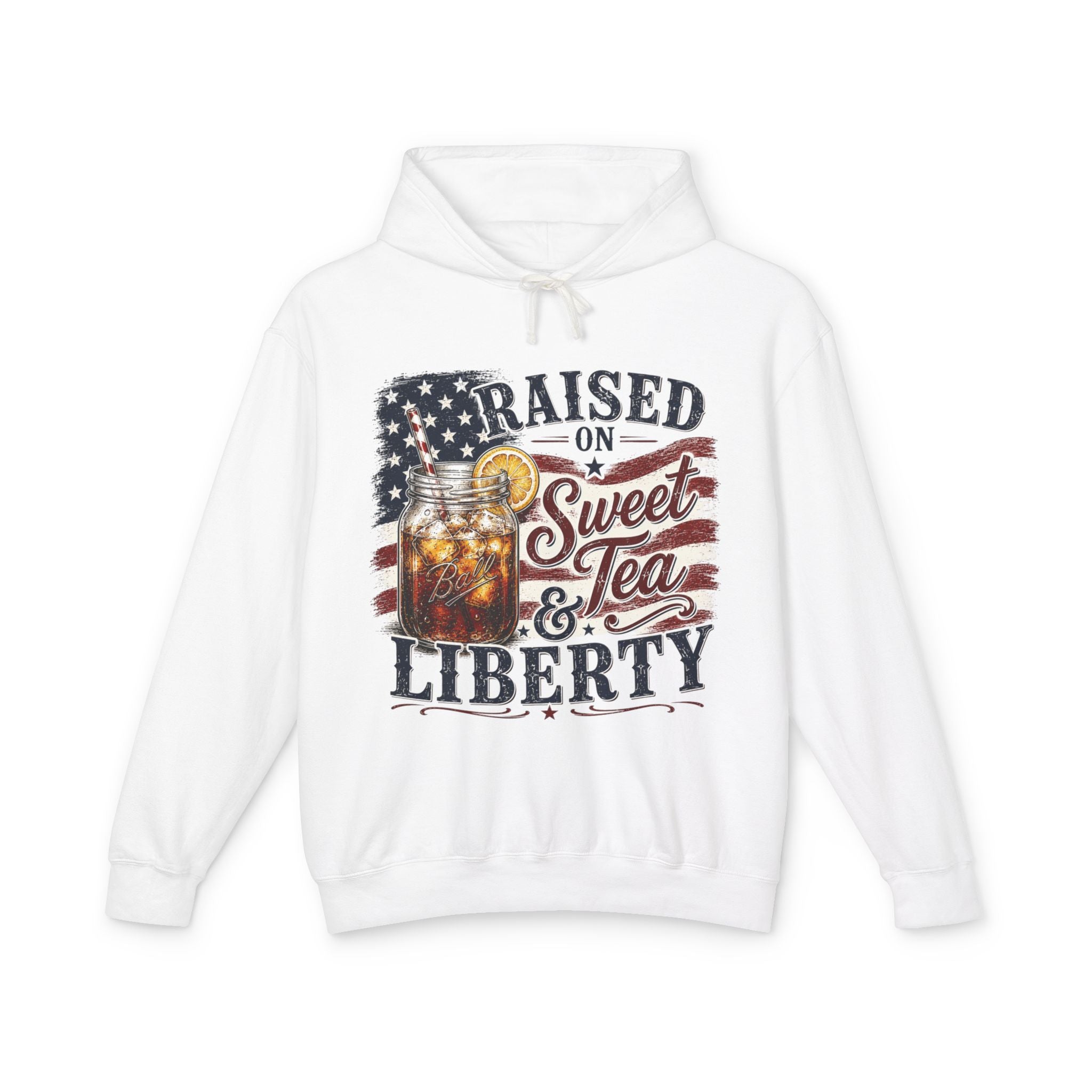 Raised on Sweet Tea & Liberty 4th of July Pull Over Hoodie