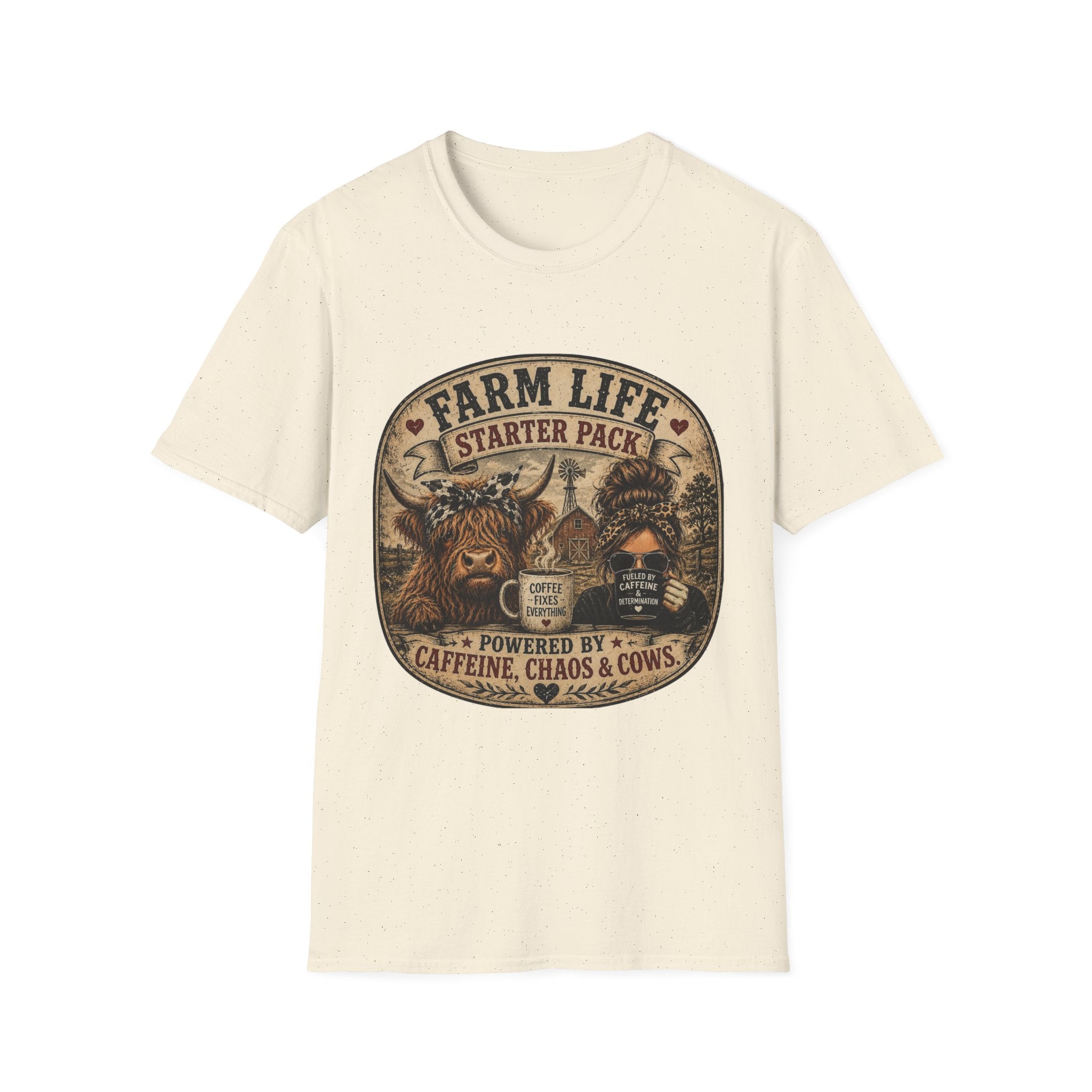 Farm Life Highland Cow Unisex Softstyle T-Shirt