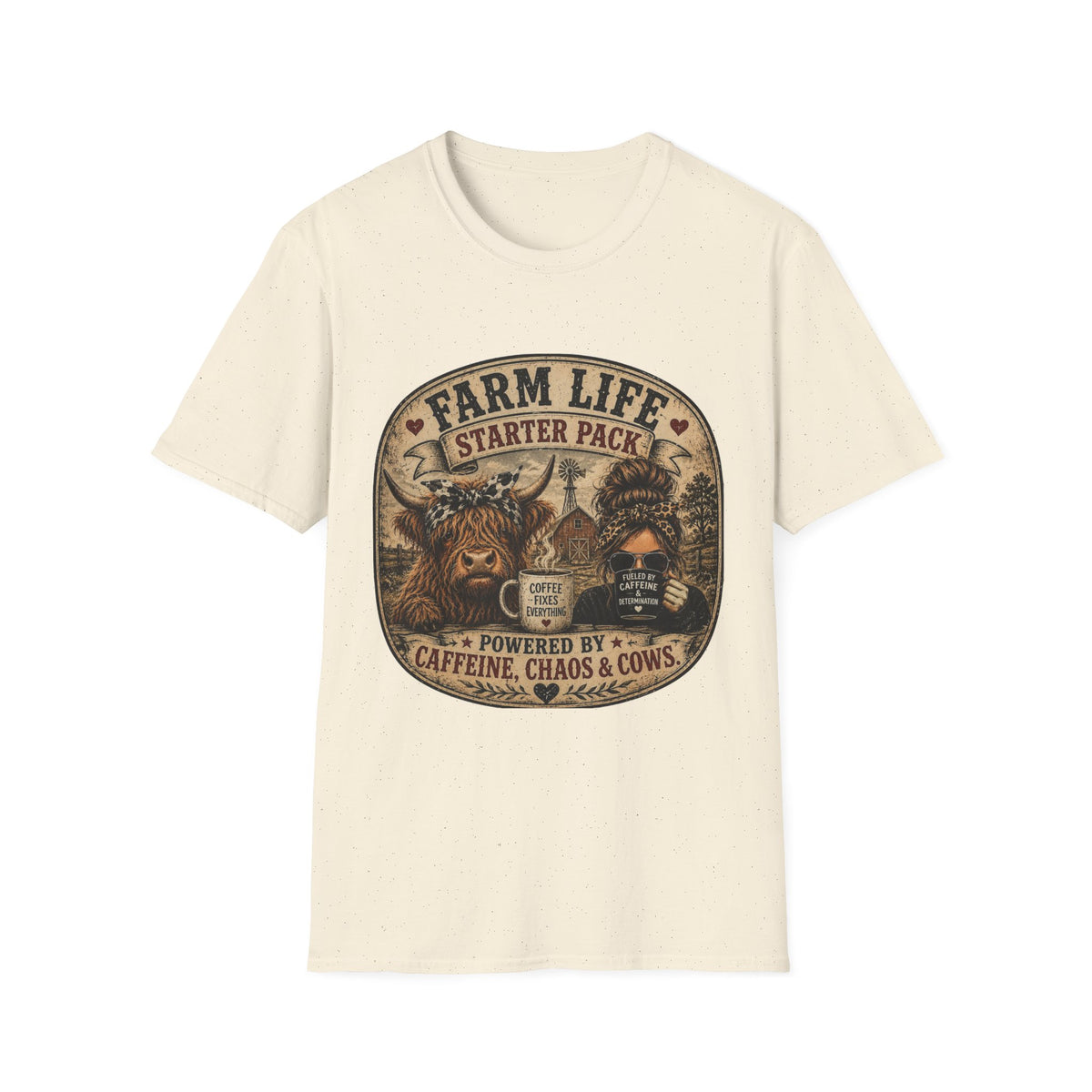 Farm Life Highland Cow Unisex Softstyle T-Shirt