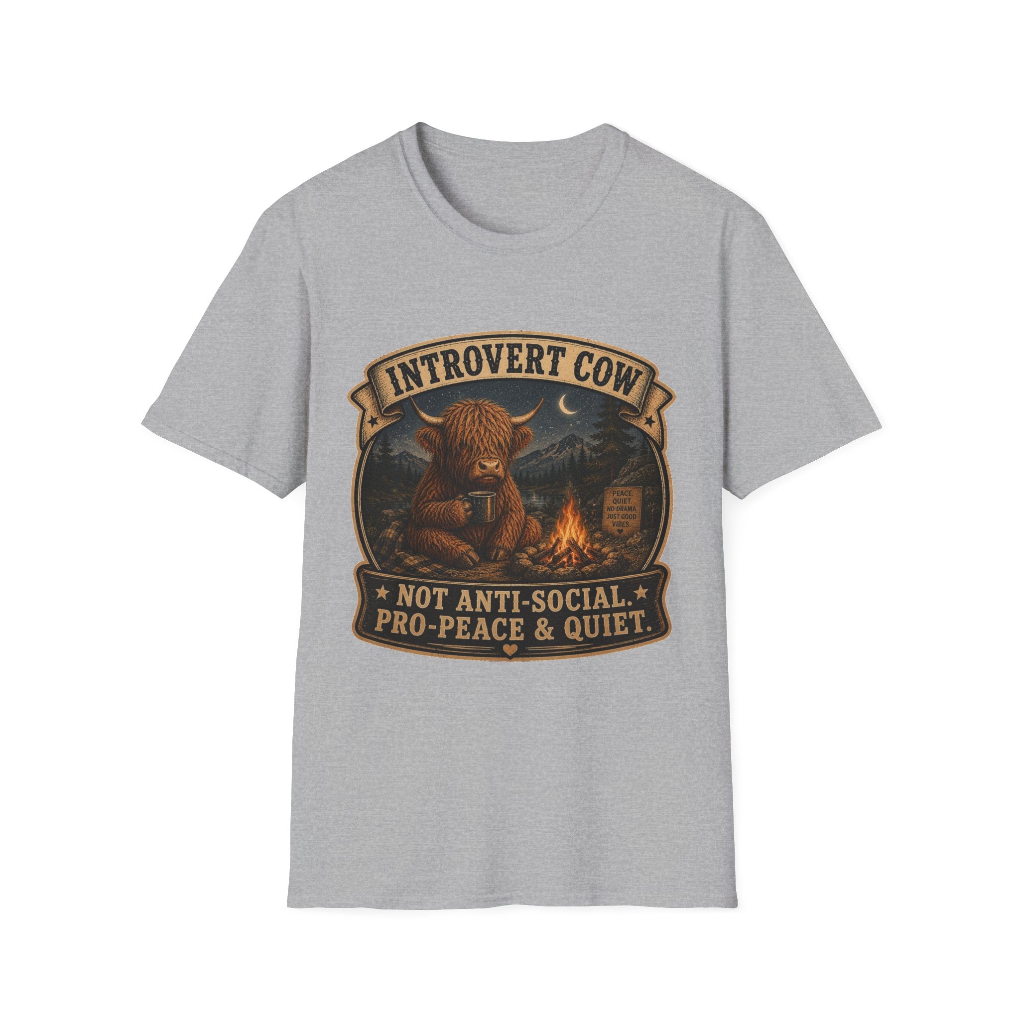 Inrovert Highland Cow Unisex Softstyle T-Shirt