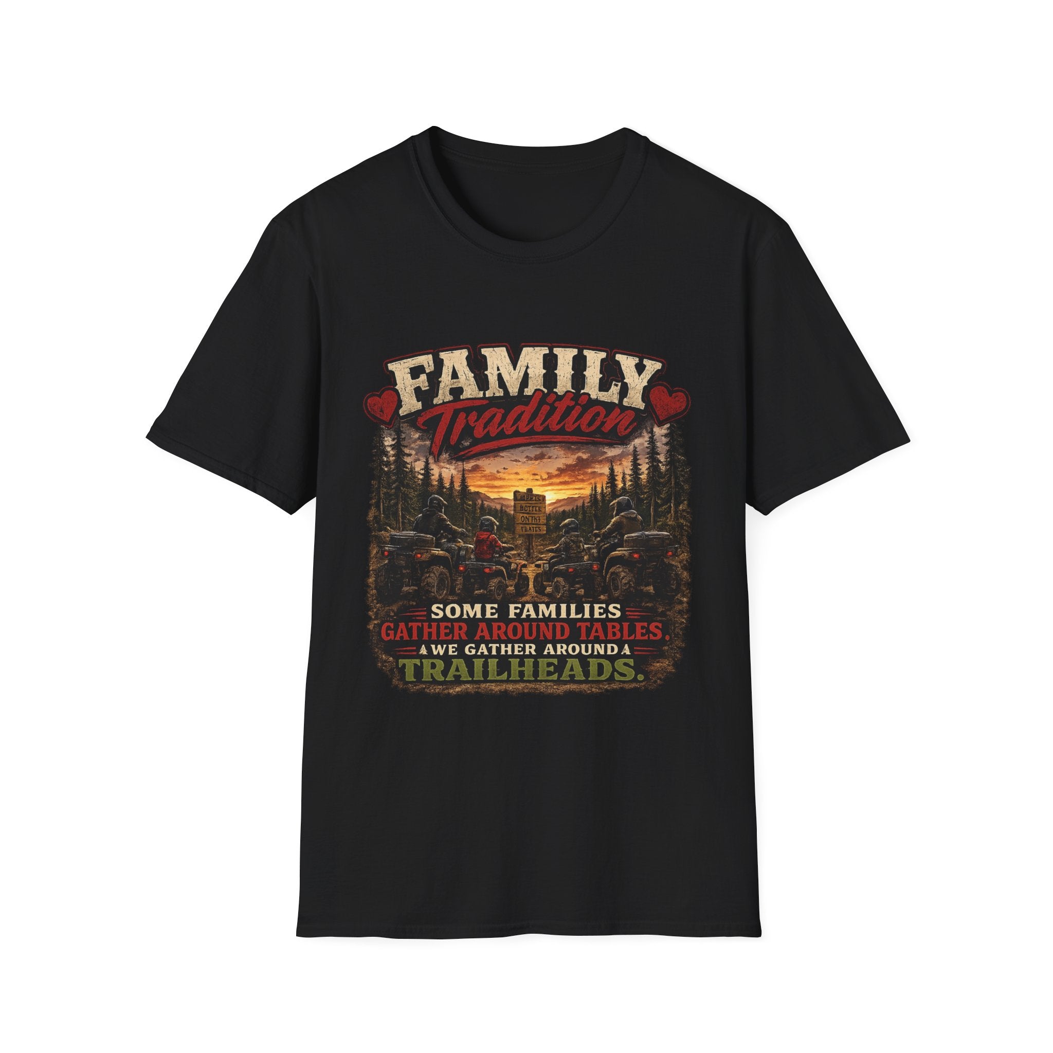 Family Tradition T-Shirt — Vintage Cabin Sunset Graphic Tee