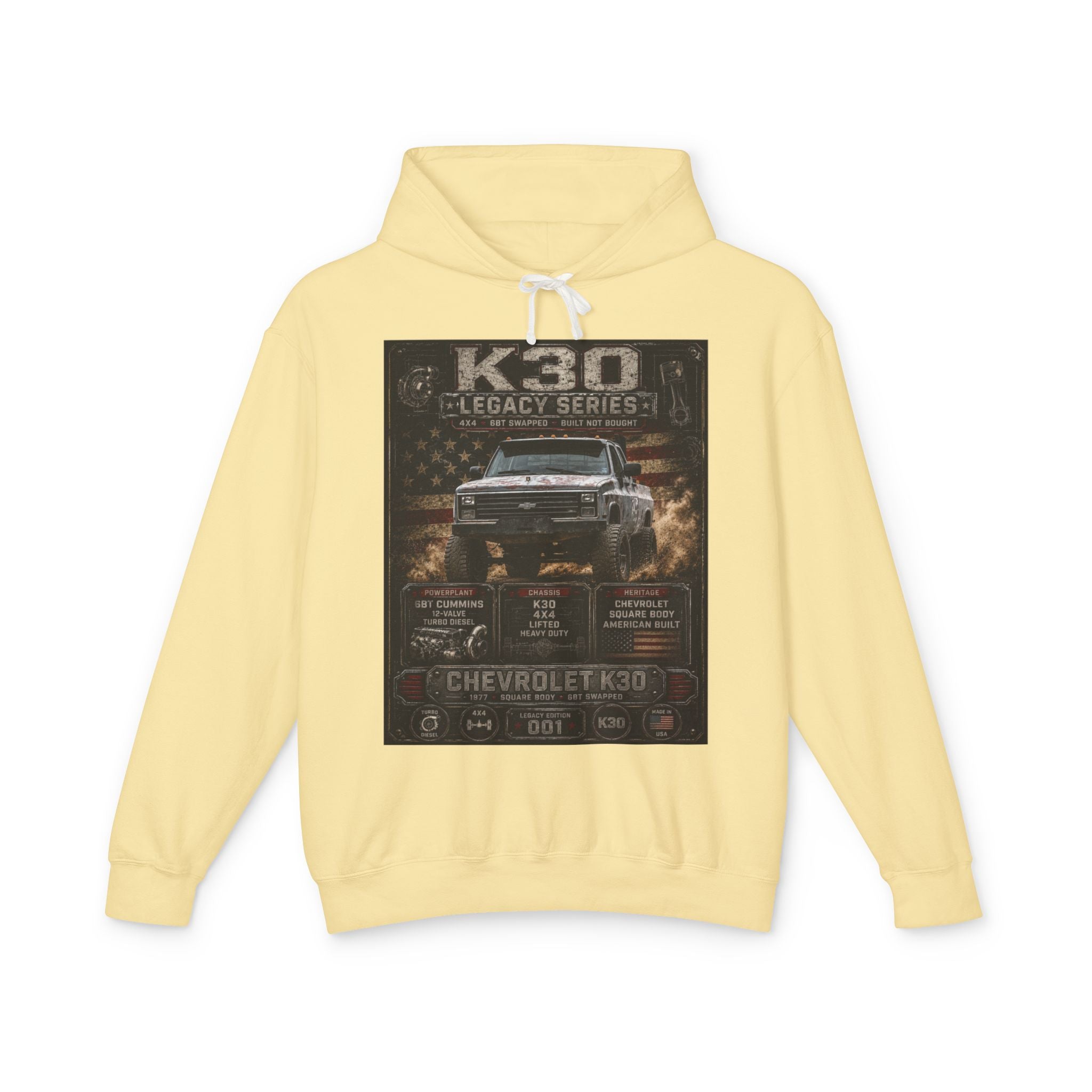 K30 Legacy Series Chevrolet K30 Truck Hoodie — Vintage Off-Road Mechanic Sweatshirt