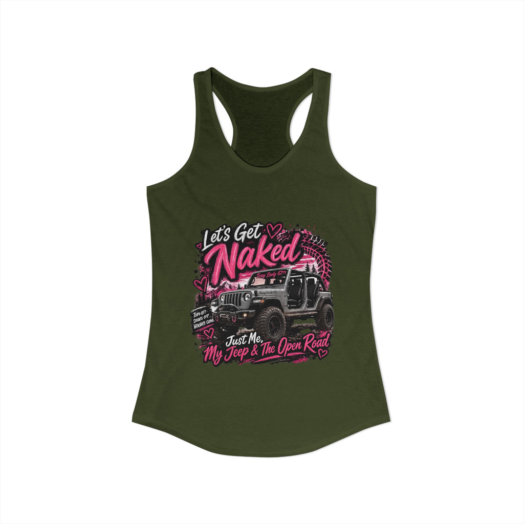 Let's Get Naked Jeep Women's Ideal Racerback Tank