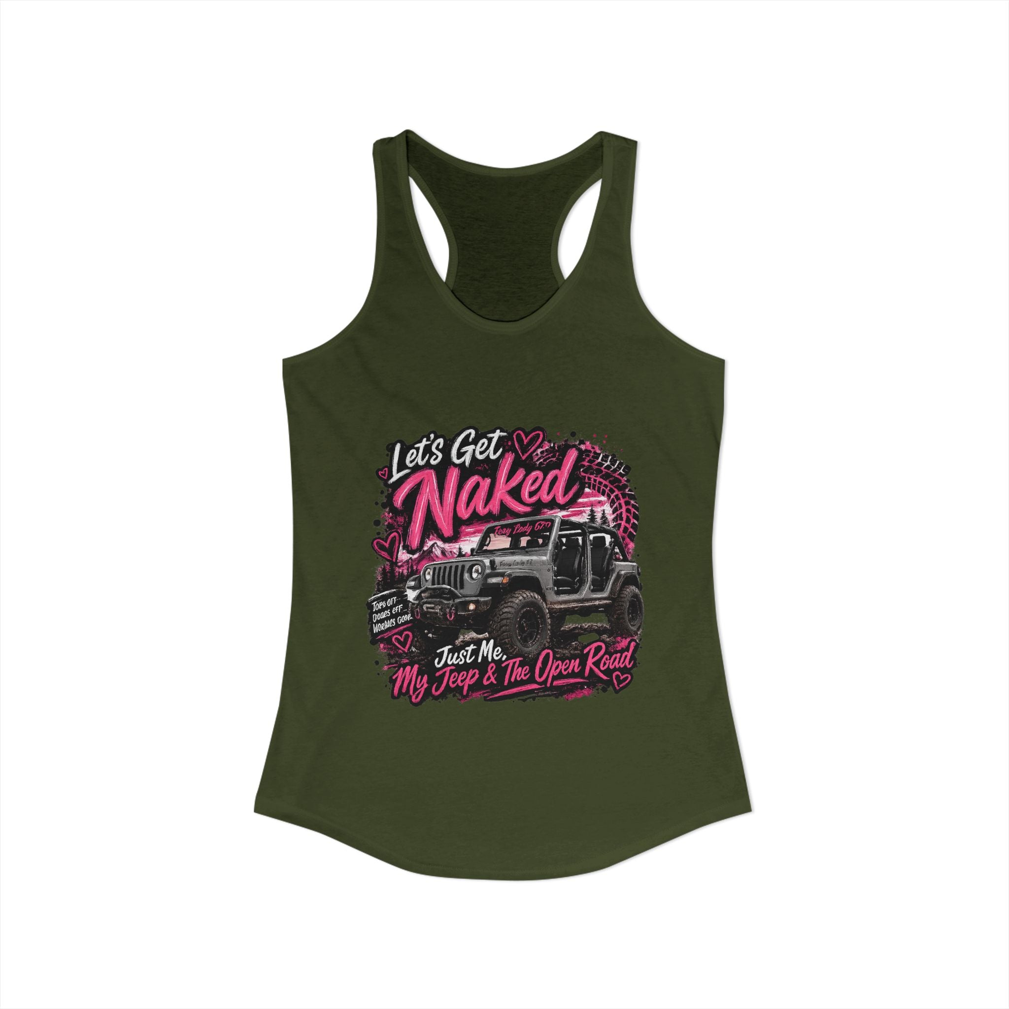Let's Get Naked Jeep Women's Ideal Racerback Tank