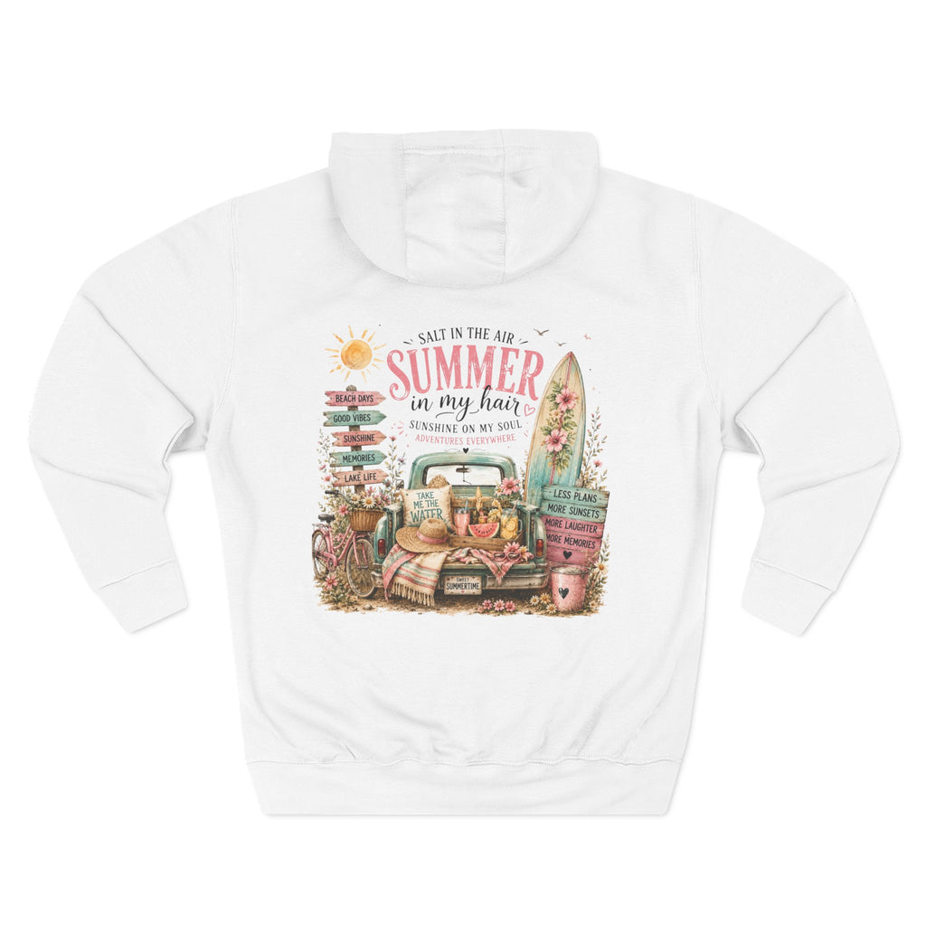 Salt in the Air Summer In my Hair - Women's Pull Over Hoodie