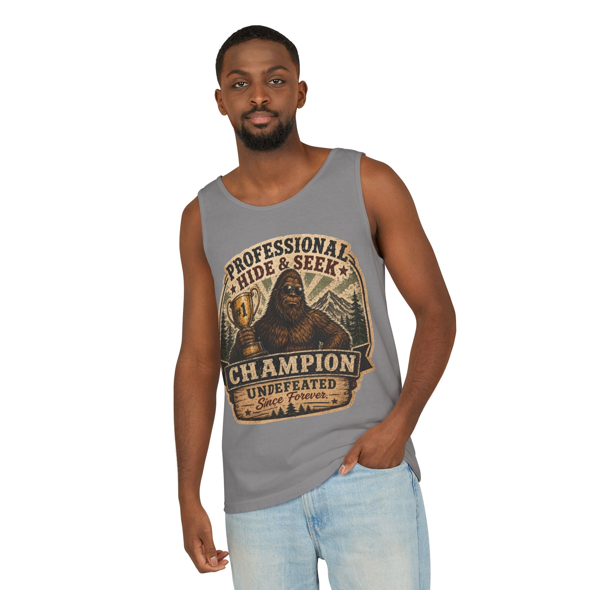 Professional Hide & Seek Champion Undefeated Since Forever Bigfoot Tank Top