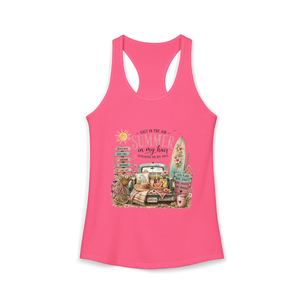 Salt In the Air Summer in my Hair - Women's Ideal Racerback Tank