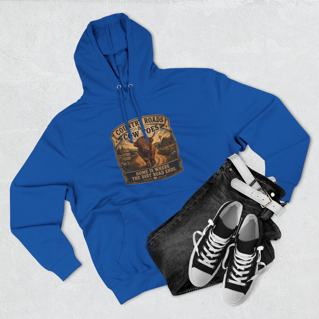 Country Roads Cow Toes three-Panel Fleece Hoodie