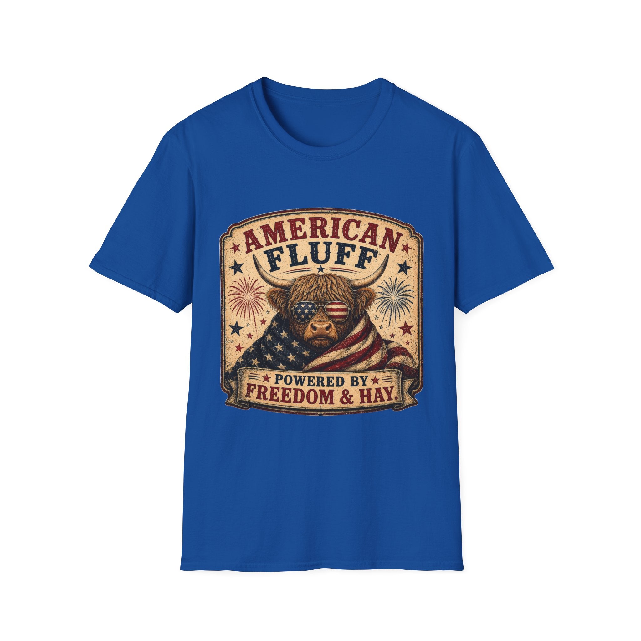 American Fluff Highland Cow Unisex Softstyle T-Shirt
