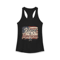 Blessed & American Women's Ideal Racerback Tank— Patriotic Flag Graphic Lightweight Sweatshirt