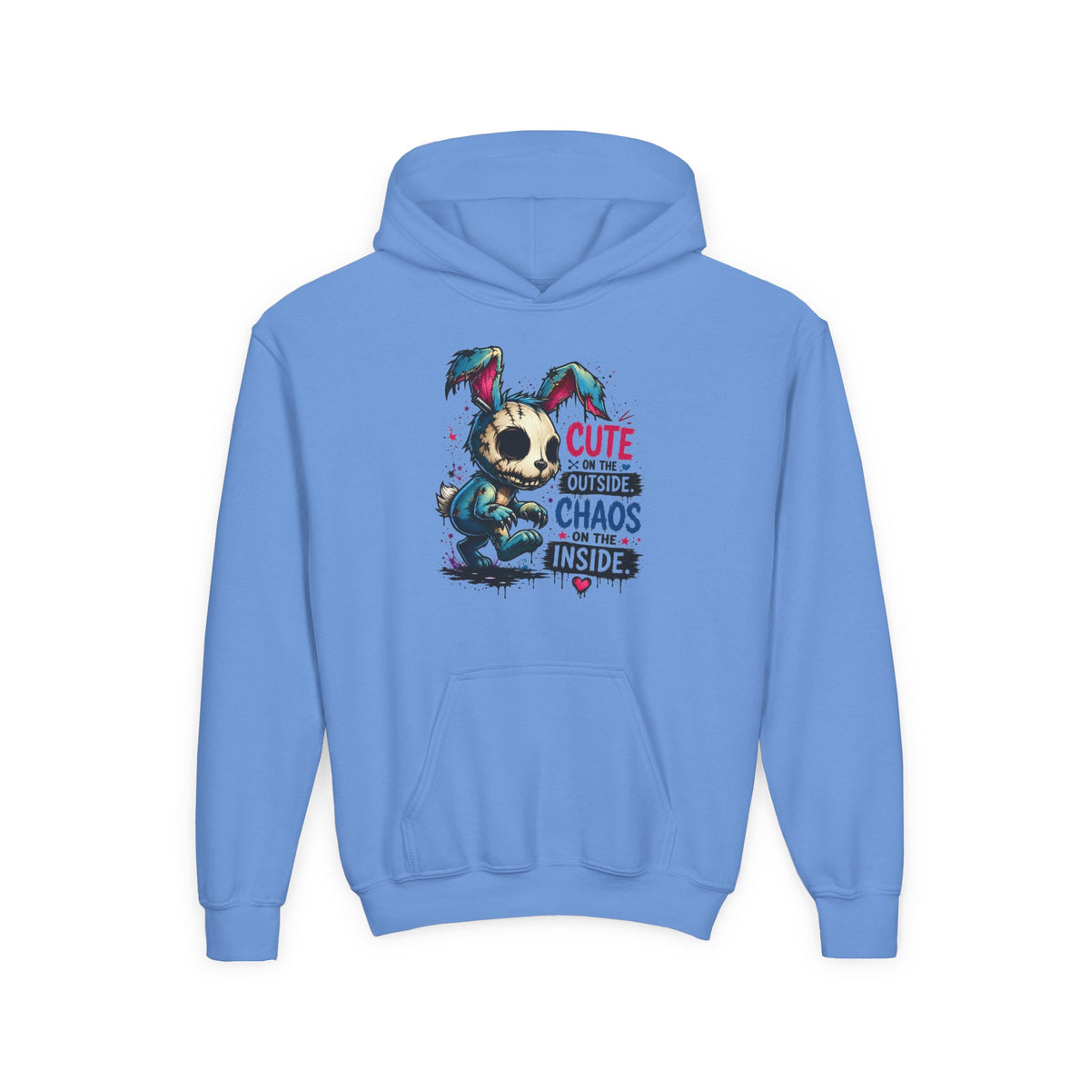 Cute on the Outside Choas on the Inside Youth Heavy Blend Hooded Sweatshirt