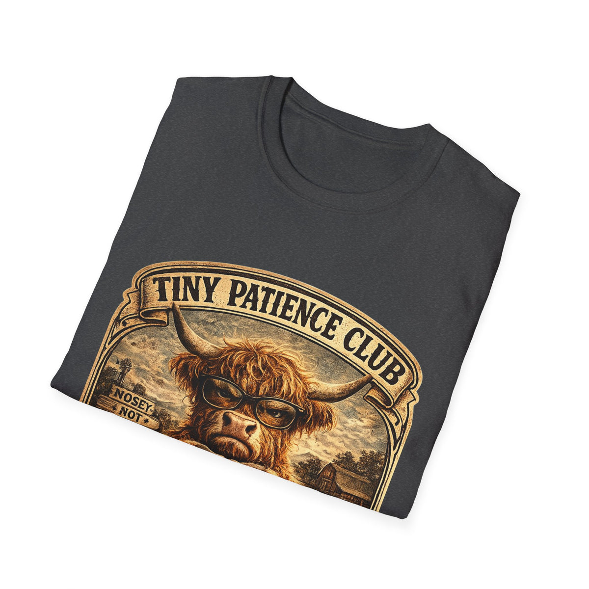 Tiny Patience Club Highland Cow Unisex Softstyle T-Shirt