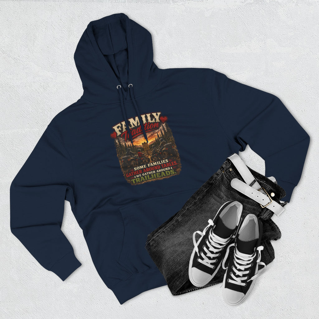 Family Campfire Hoodie — 'Family: Home, Campfire, Tradition' Vintage Outdoor Pullover