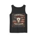 Country Born Freedom Raised Tank Top — Americana Skull Flag Graphic Tank Top