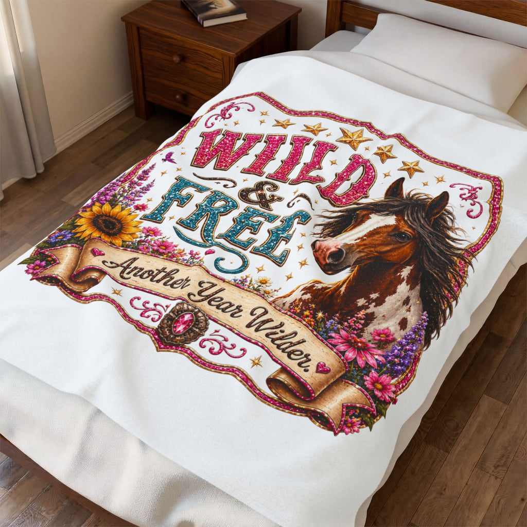 Wild & Free Horse - Velveteen Plush Blanket