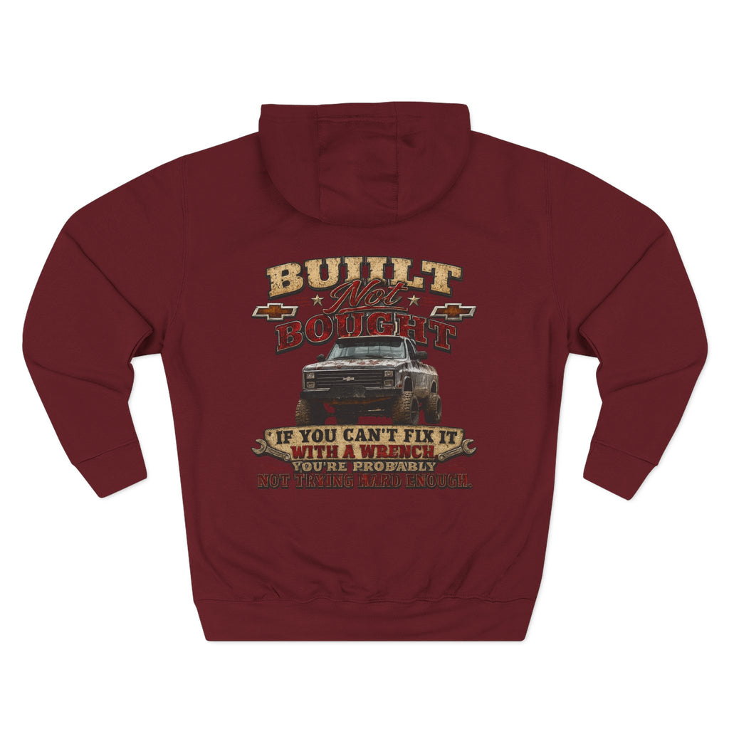 Built Not Bought Hoodie — Vintage Truck Mechanics Sweatshirt