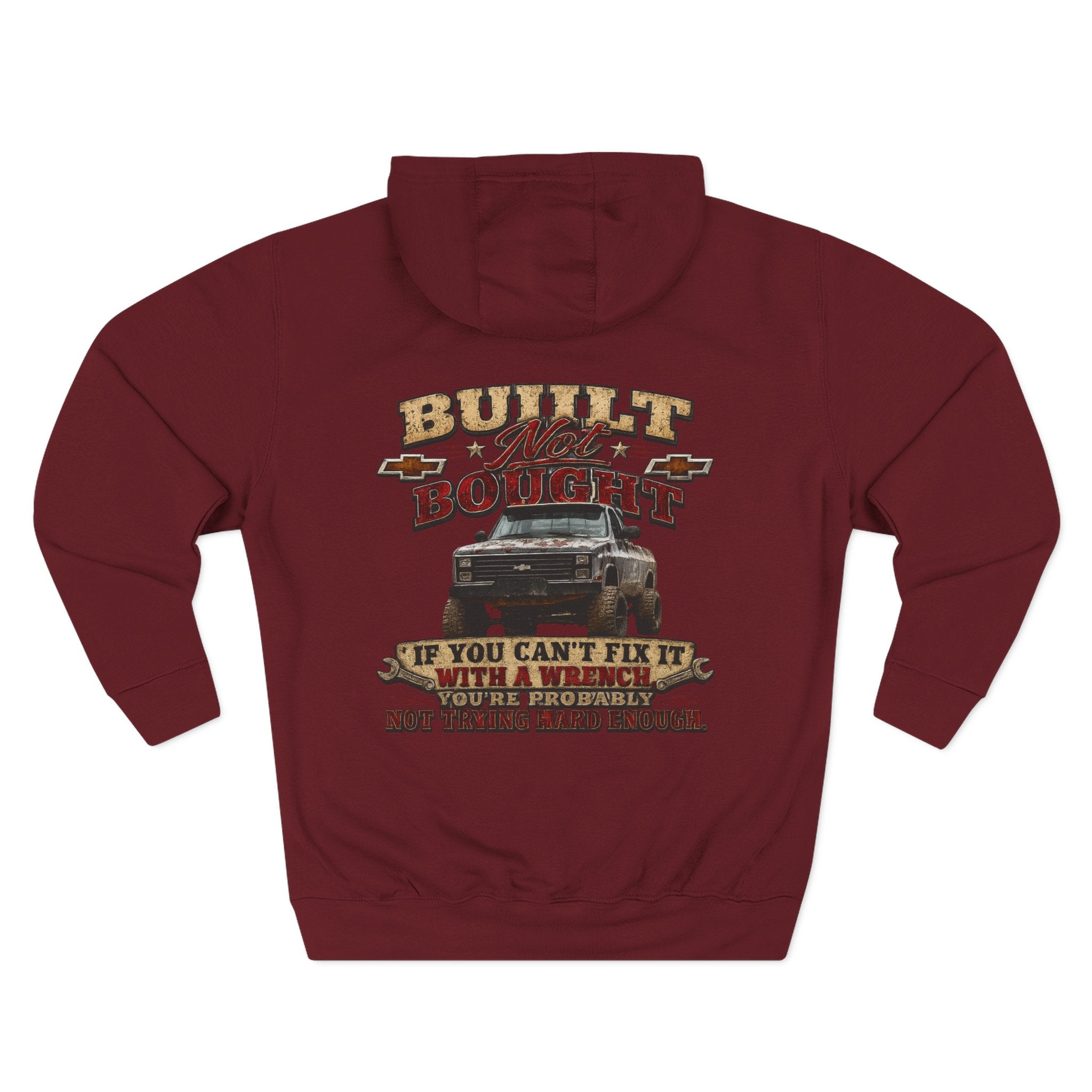 Built Not Bought Hoodie — Vintage Truck Mechanics Sweatshirt