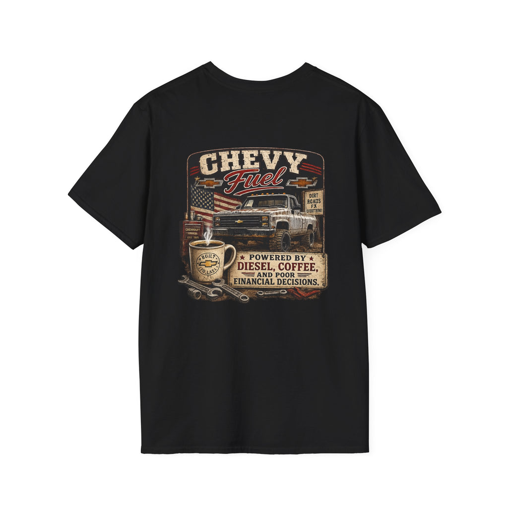 Chevy Fuel - Chevrolet K30 Vintage Badge T-Shirt — Classic Truck Emblem Pocket Tee