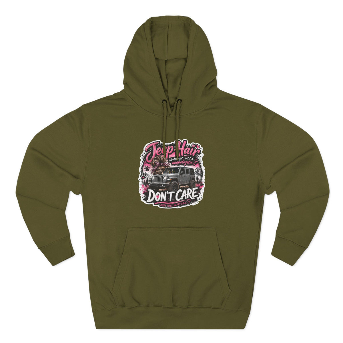 Jeep Hair Don't Care Three-Panel Fleece Hoodie
