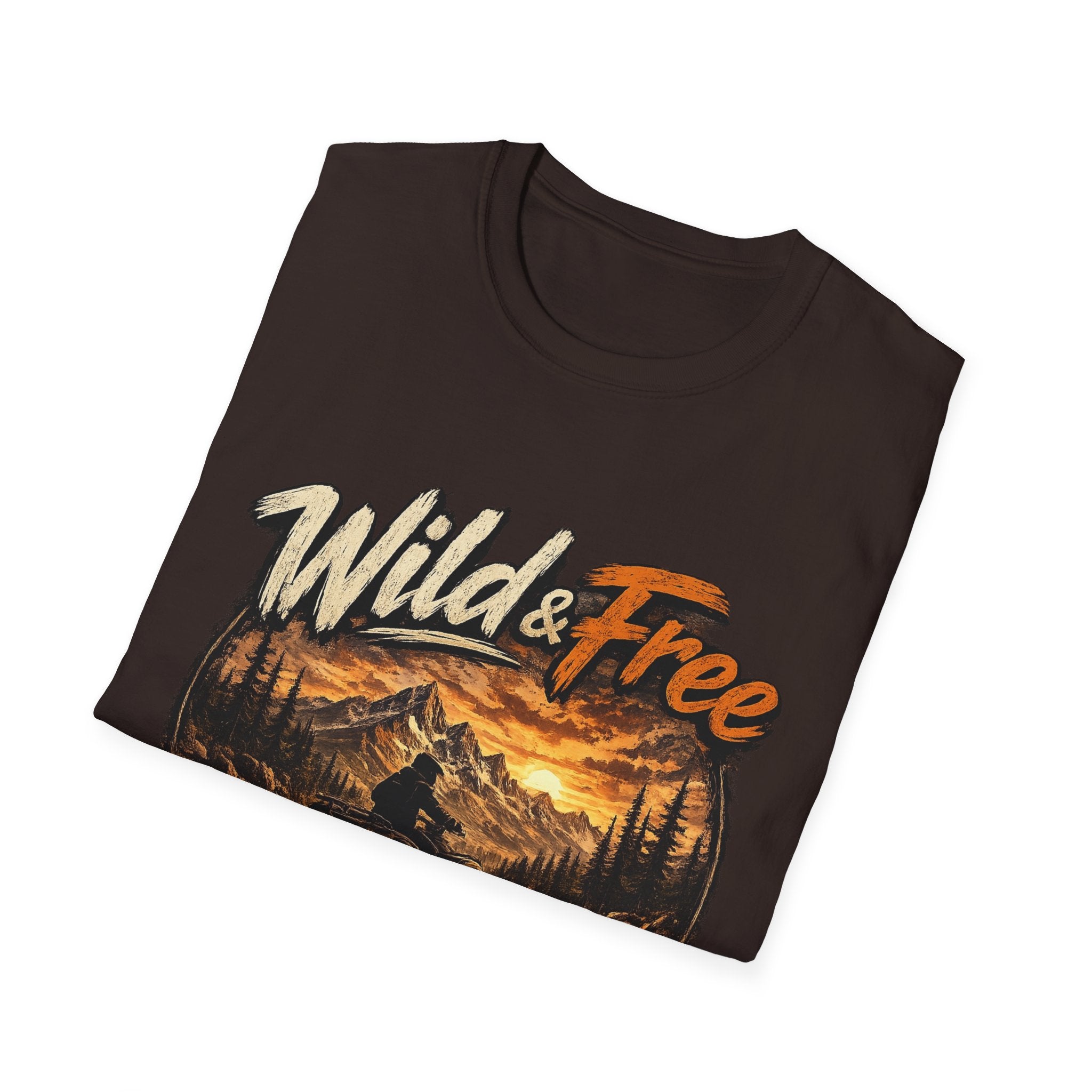 Wild & Free Mountain T-Shirt — 'The Best Roads Aren't Roads At All' Adventure Tee