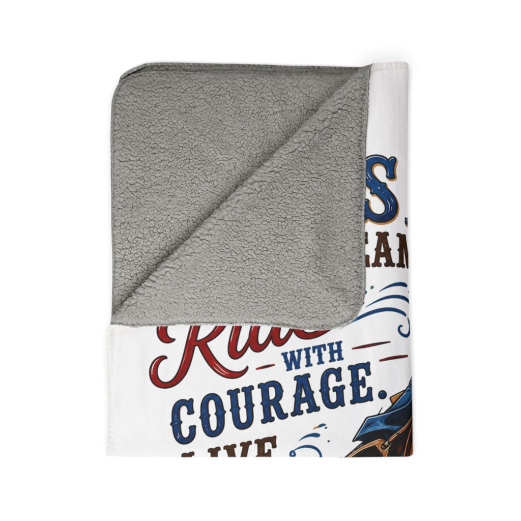 Chase the Dream Horse Fleece Sherpa Blanket