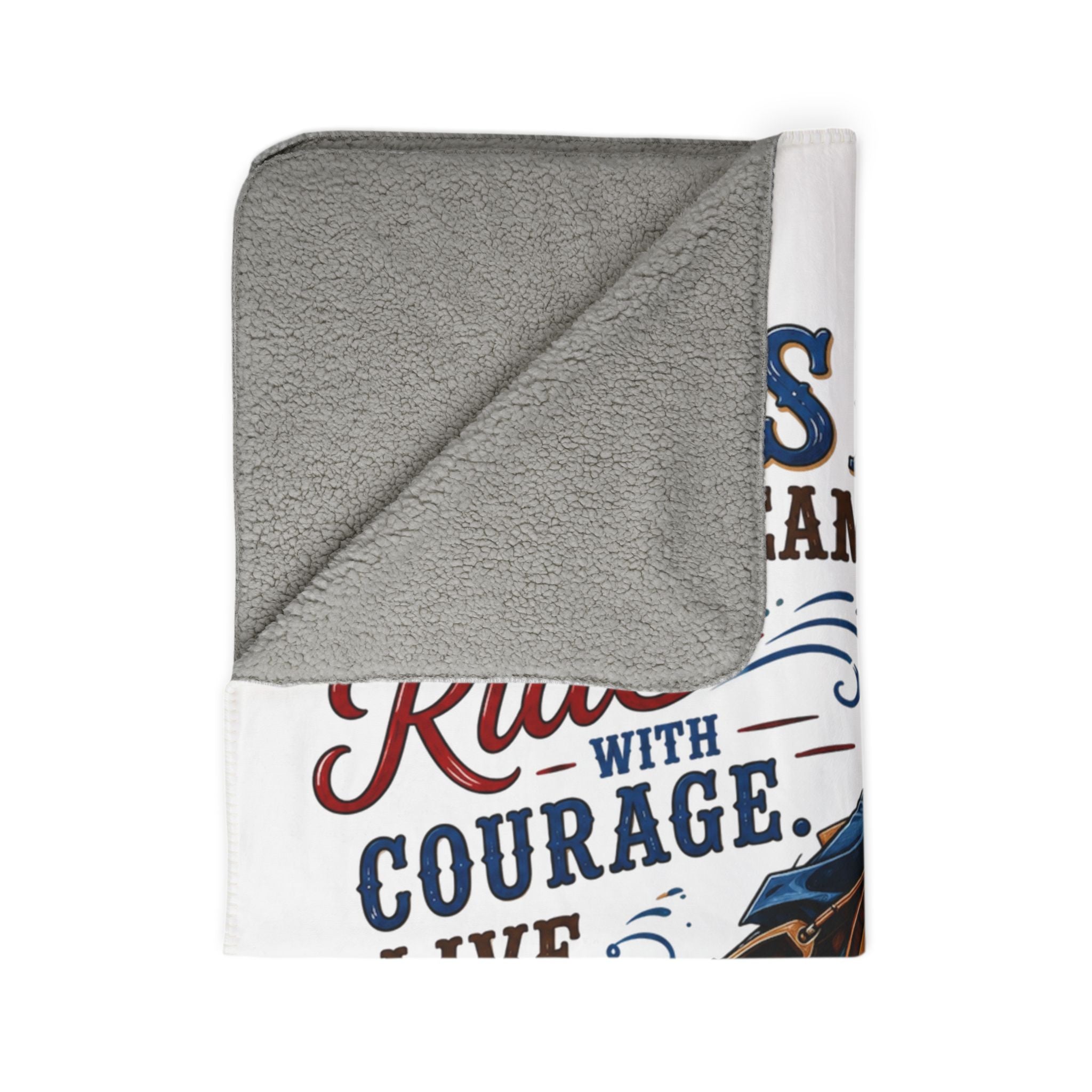 Chase the Dream Horse Fleece Sherpa Blanket
