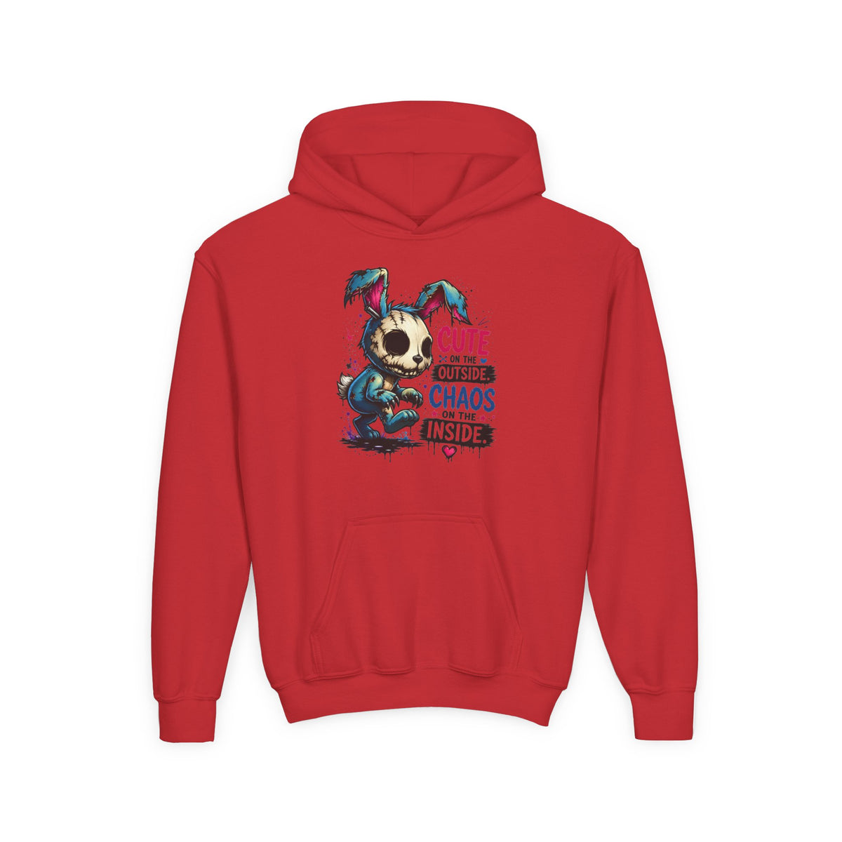 Cute on the Outside Choas on the Inside Youth Heavy Blend Hooded Sweatshirt