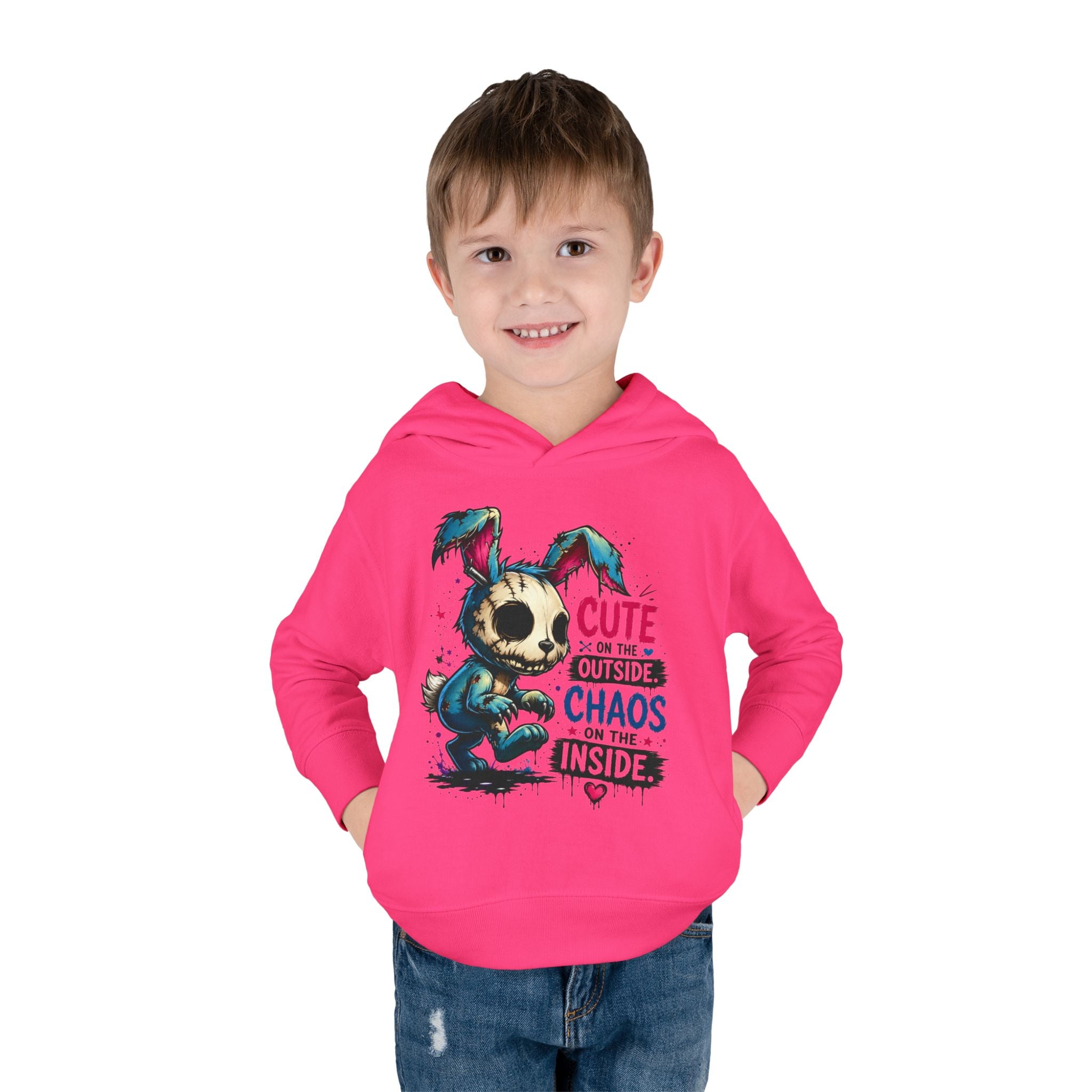 Cute on the outside Choas on the inside Toddler Pullover Fleece Hoodie