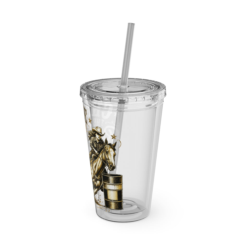 Inspirational Horse Tumbler with Straw — "Chase the Dream, Ride with Courage" 16oz