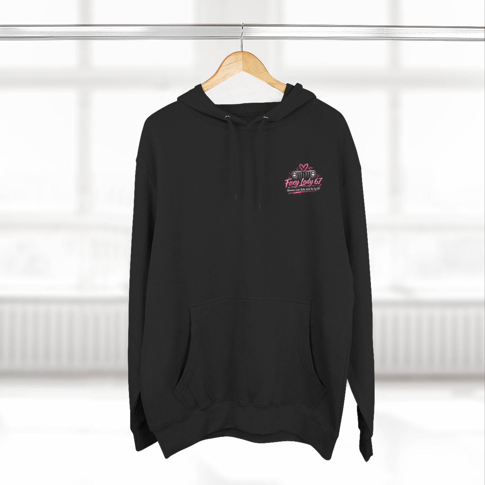 Let's Get Naked Jeep (design on front and back) Three-Panel Fleece Hoodie