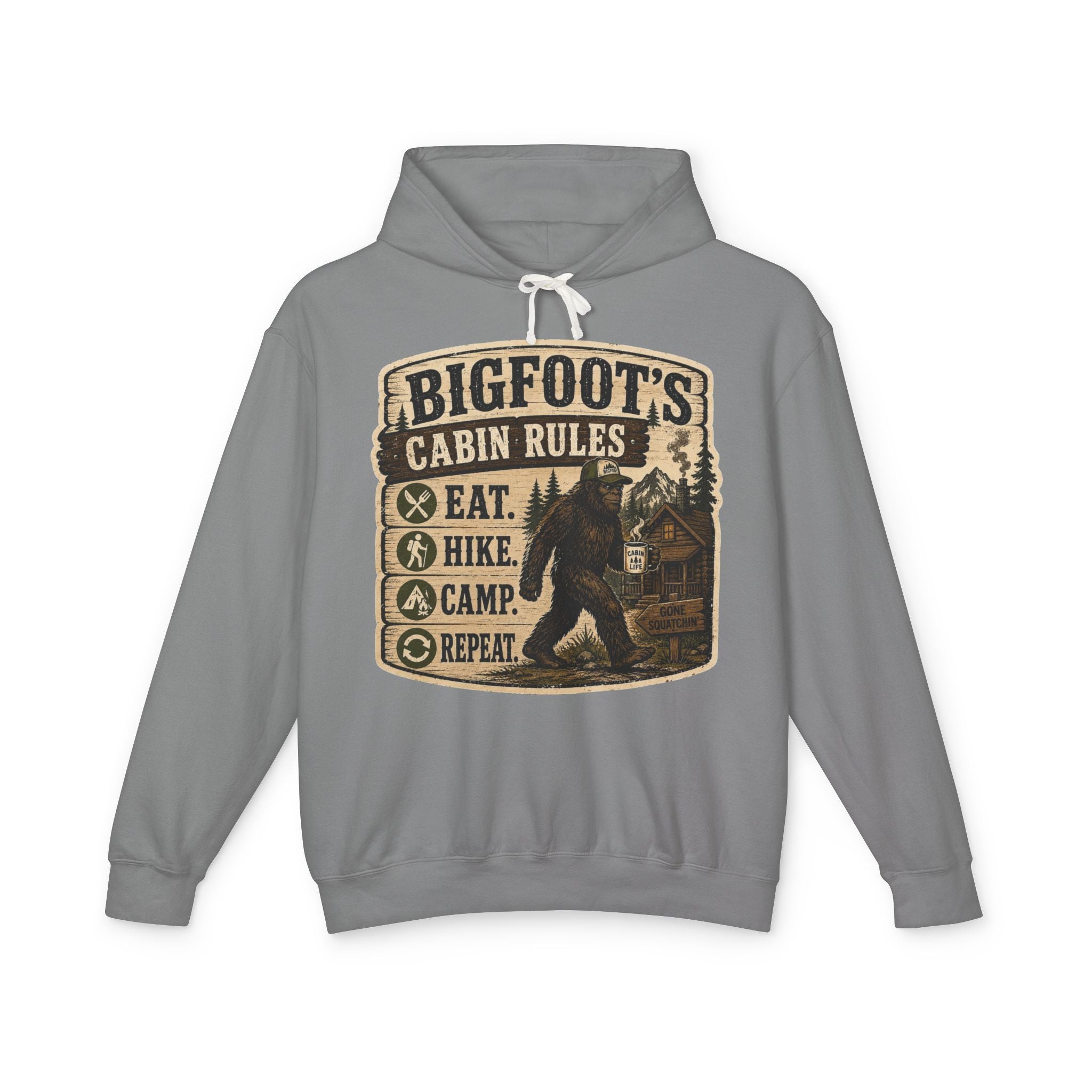 Bigfoot's Cabin Rules Hooded Sweatshirt