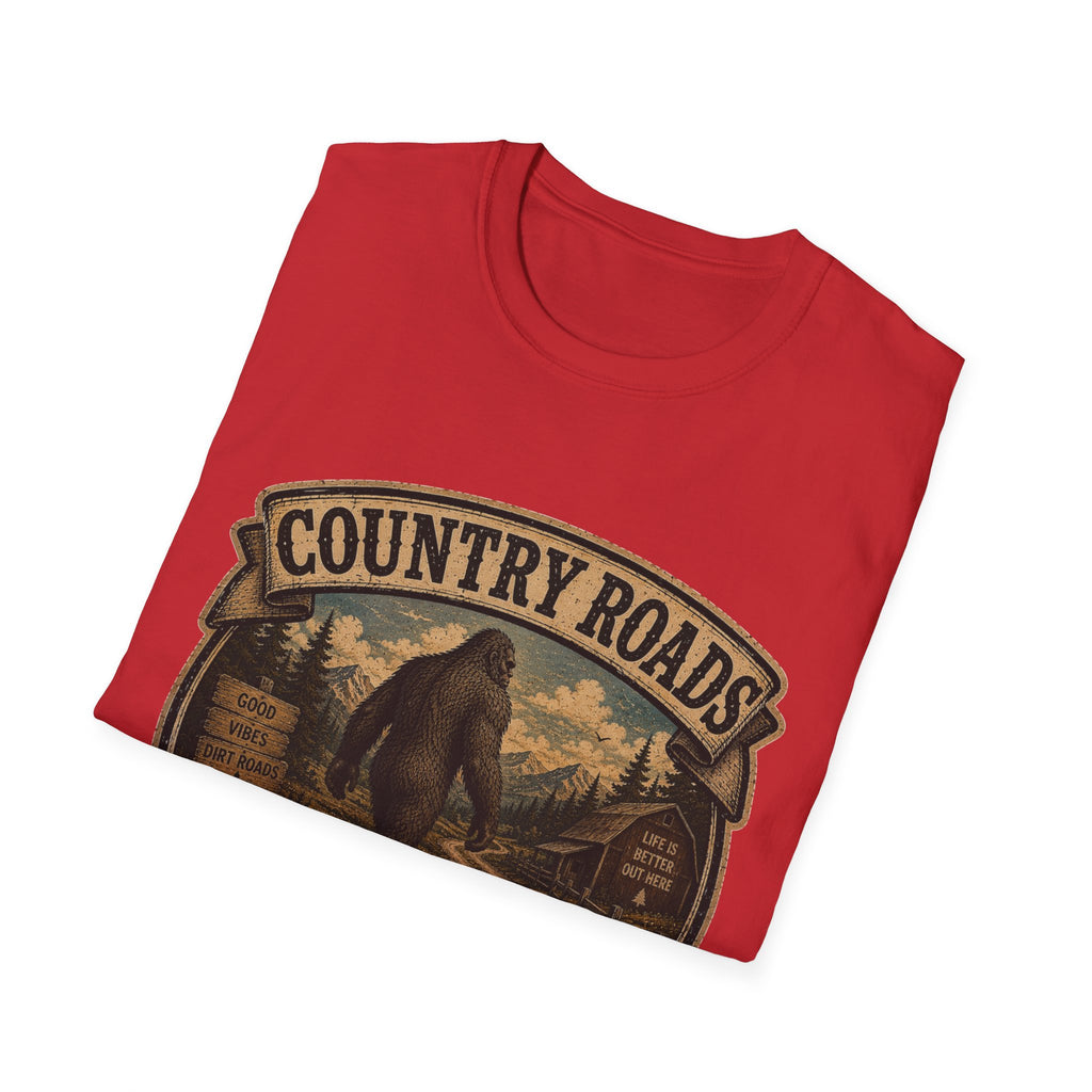 Country Roads T-Shirt — Vintage Bigfoot Scenic Travel Tee