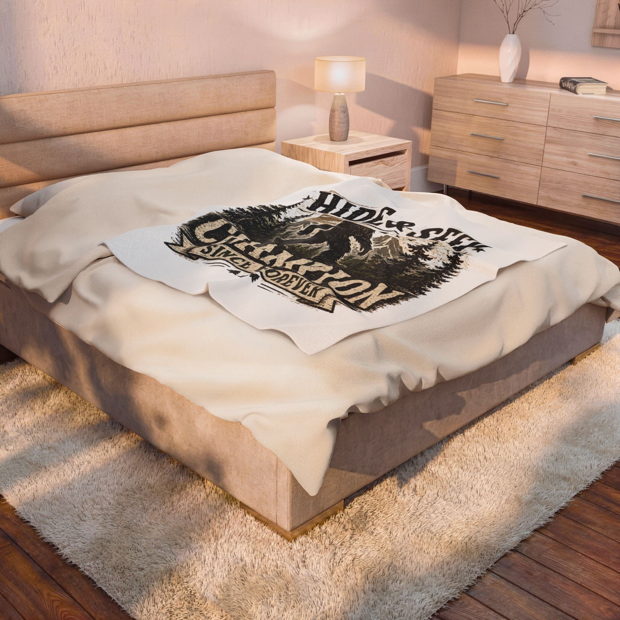 Hide & Seek Champion Since Forever Bigfoot Velveteen Plush Blanket