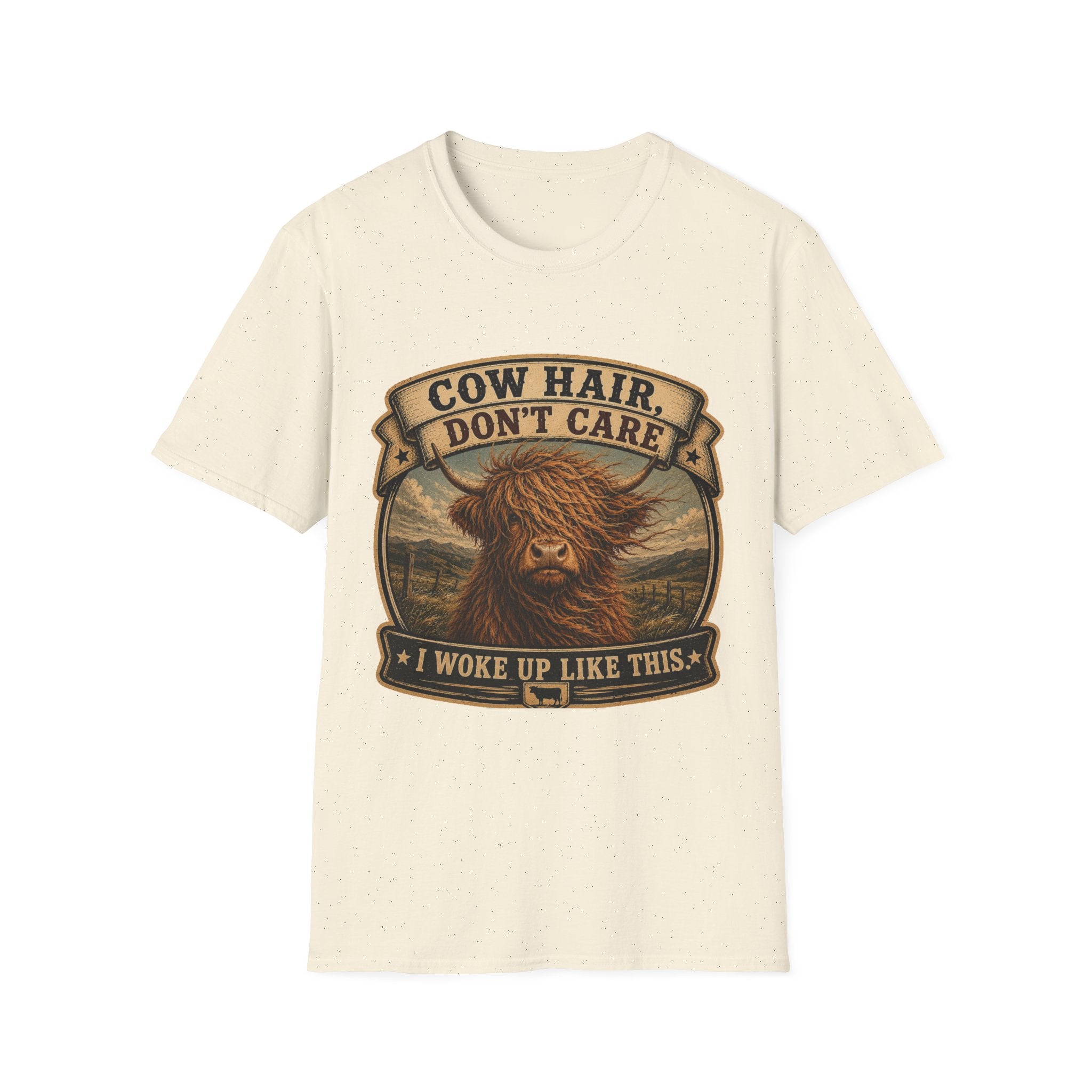 Cow Hair Don't Care Highland Cow - Unisex Softstyle T-Shirt