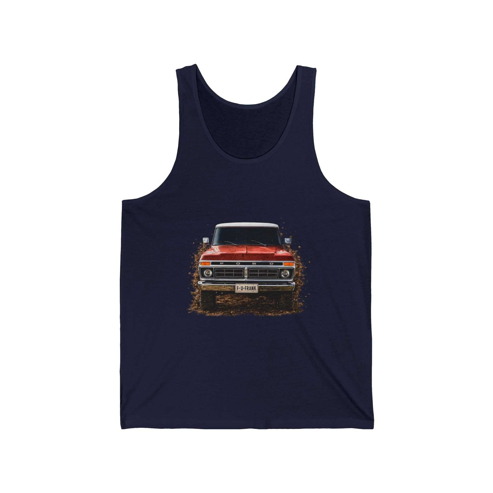 Classic Muscle Car Tank Top — Red Vintage Car Front Print