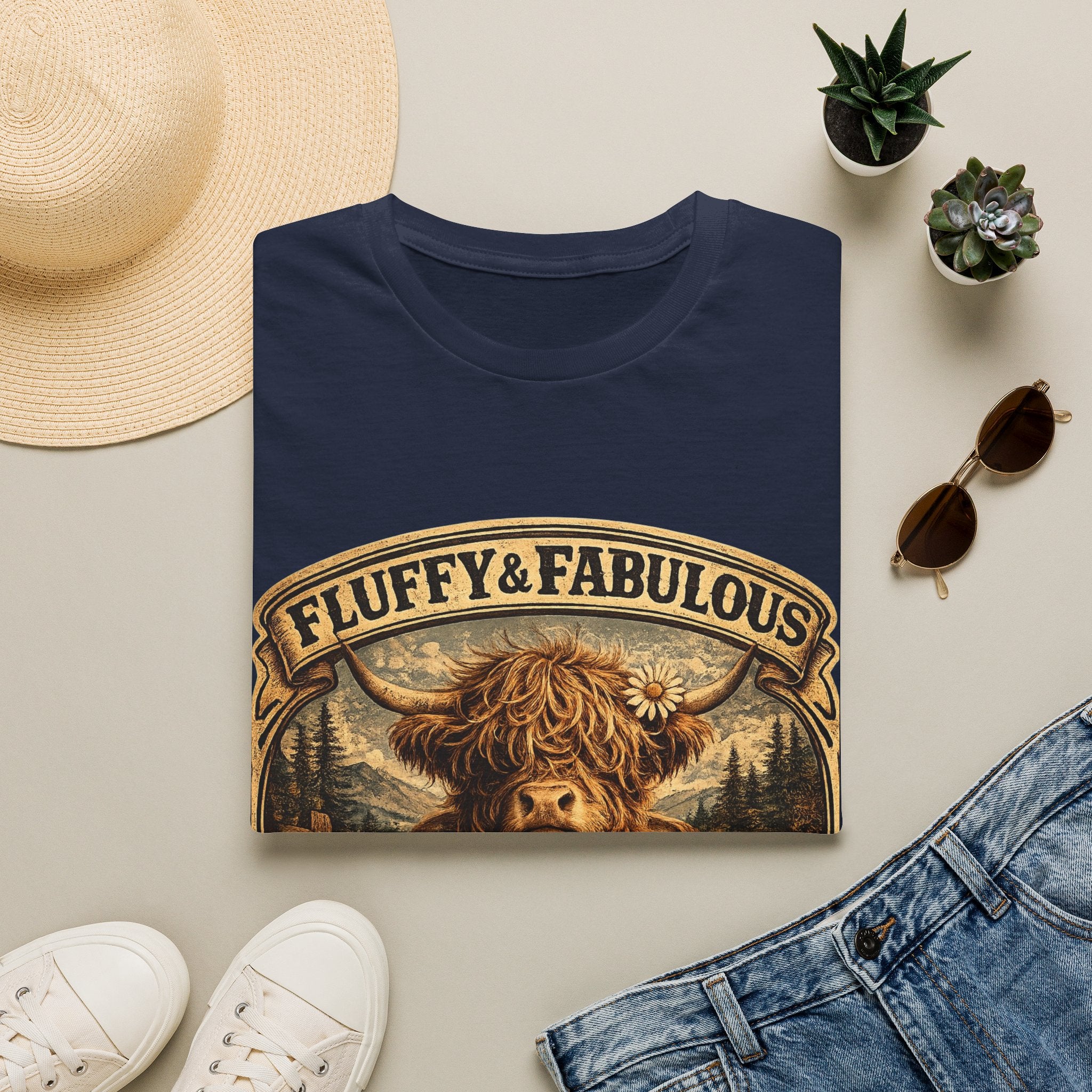 Fluffy & Fabulous Highland Cow Unisex Softstyle T-Shirt